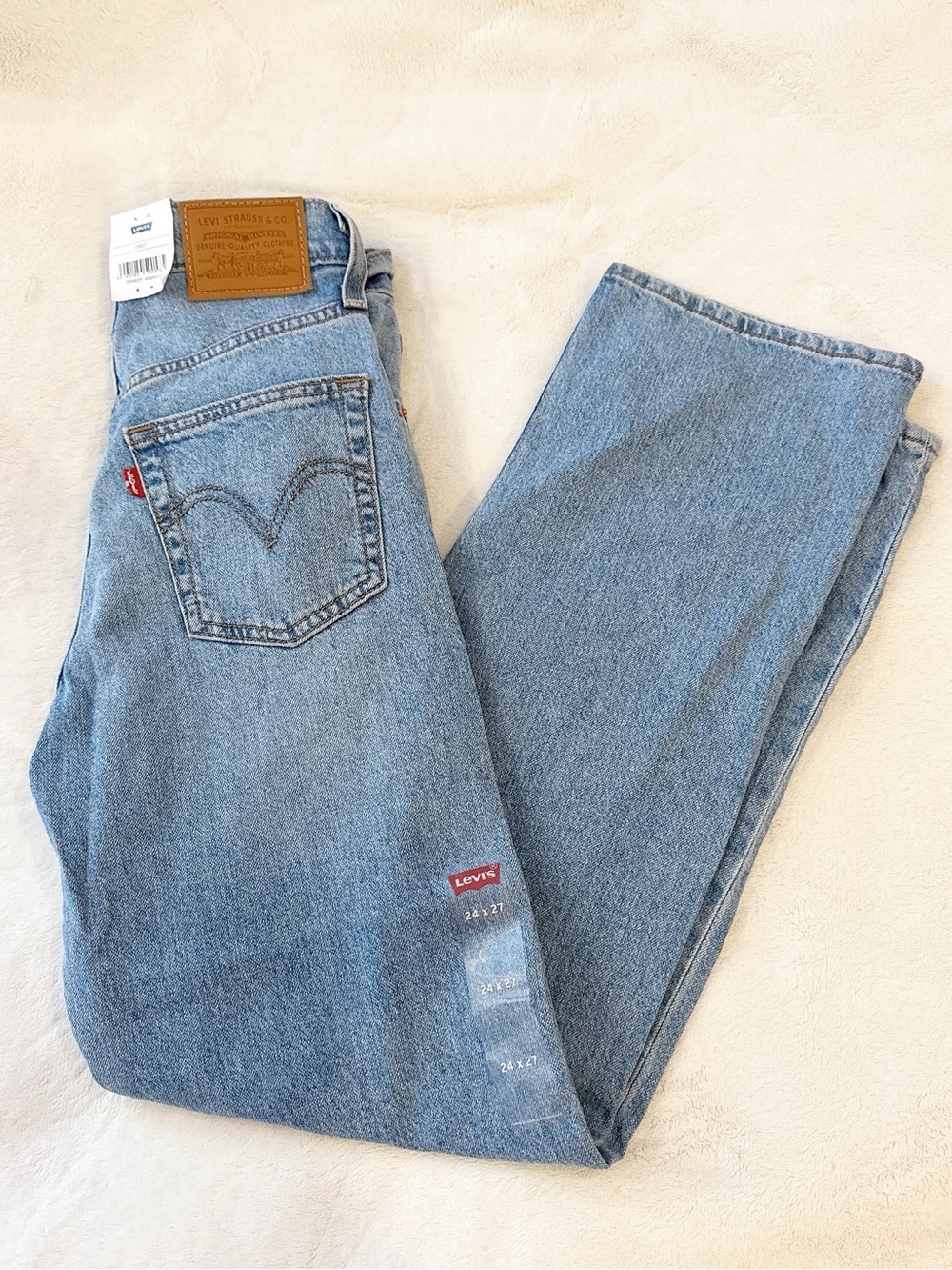 Levi's Light Blue High-Rise Ribcage Straight Ankle Jeans Size W25 L27 NWT